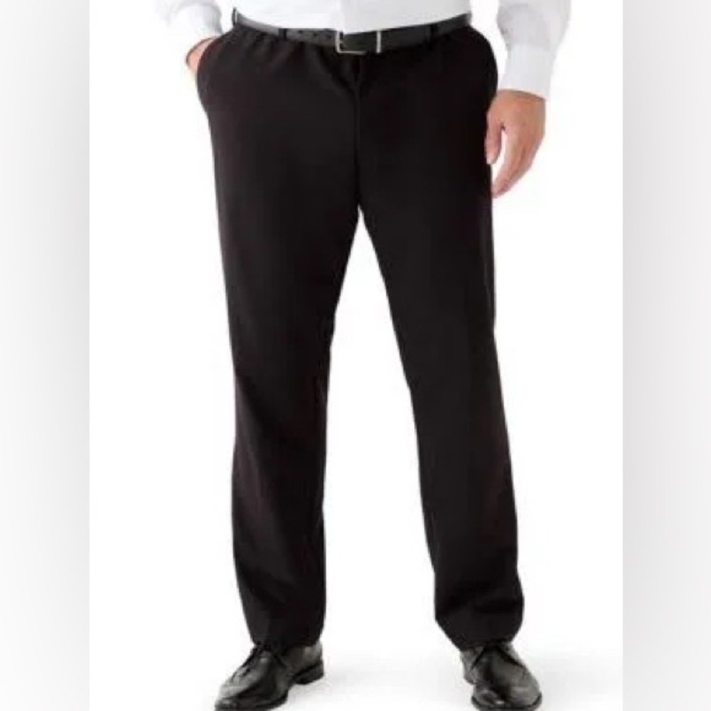 Perry Ellis Black Flat Front Cotton Wrinkle Free Khaki Chino Pants 44x30